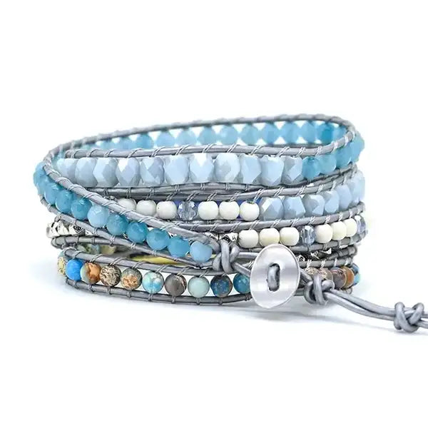 Bracelet Boho (Wrap) en Cyanite Harmonie Tranquille kaosix 5