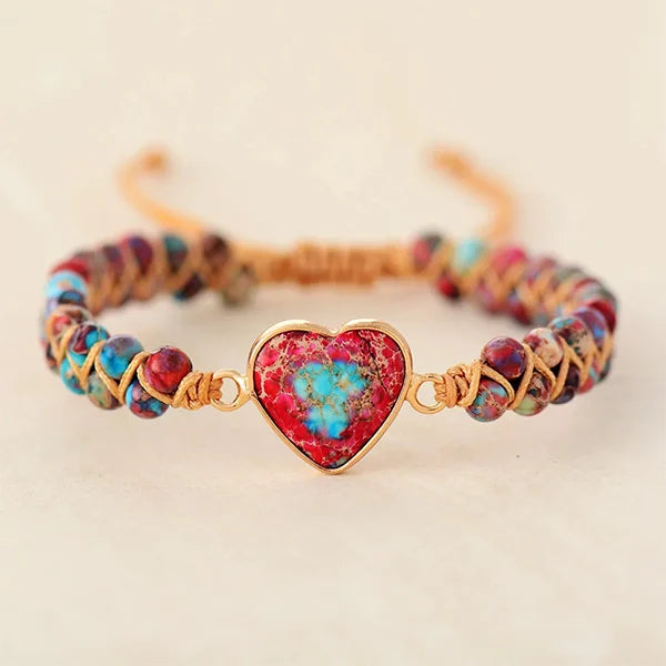 Bracelet Cœur en Jaspe Impérial Amour Harmonie kaosix 2