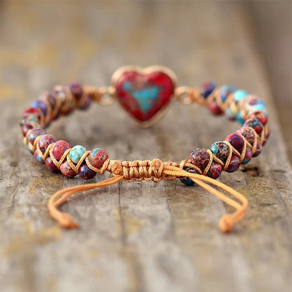Bracelet Cœur en Jaspe Impérial Amour Harmonie kaosix 5