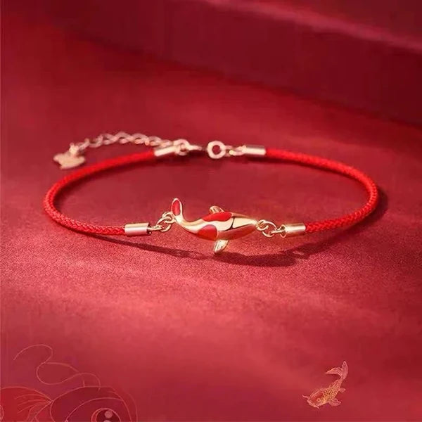 Bracelet Corde Rouge et Carpe Koï Porte-Bonheur et Protection kaosix 2