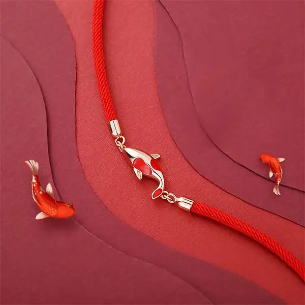 Bracelet Corde Rouge et Carpe Koï Porte-Bonheur et Protection kaosix 4