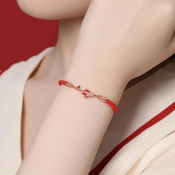 Bracelet Corde Rouge et Carpe Koï Porte-Bonheur et Protection kaosix 5