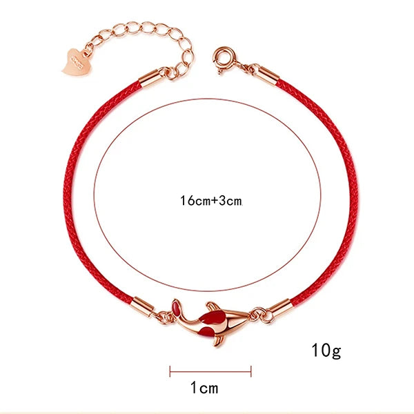 Bracelet Corde Rouge et Carpe Koï Porte-Bonheur et Protection kaosix 7