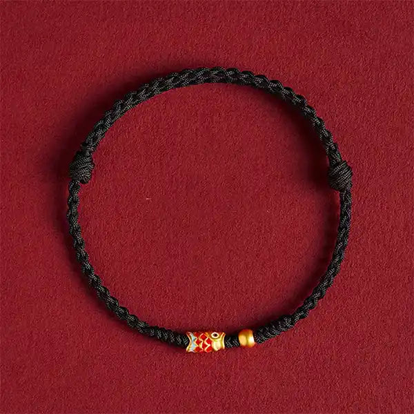 Bracelet Cordon Tressé et Perle Carpe Koï Un Murmure de Chance kaosix 3