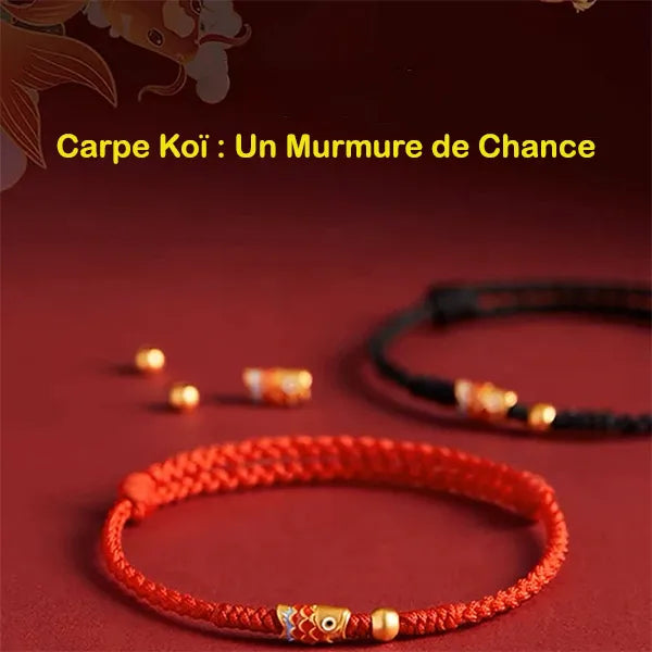 Bracelet Cordon Tressé et Perle Carpe Koï Un Murmure de Chance kaosix 4