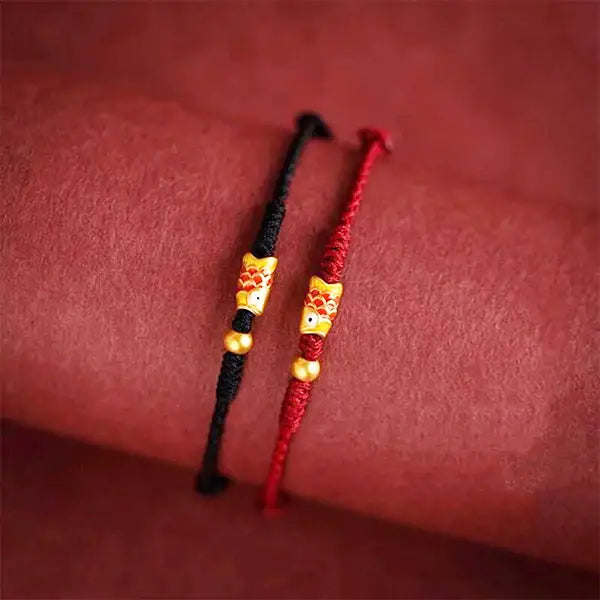 Bracelet Cordon Tressé et Perle Carpe Koï Un Murmure de Chance kaosix 8