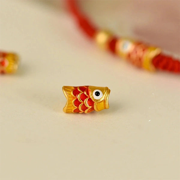 Bracelet Cordon Tressé et Perle Carpe Koï Un Murmure de Chance kaosix 9