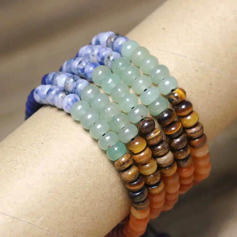 Bracelet 7 Chakras Tibétain Shamballa Pierres Rondelles 6mm kaosix 5
