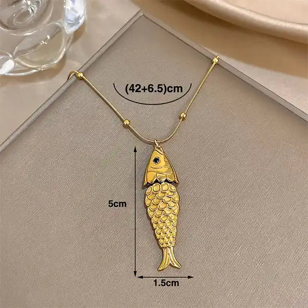 Collier Pendentif Carpe Koï Dorée Porte-Bonheur Élégant kaosix 5