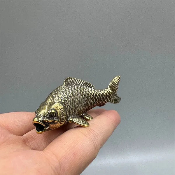 Figurine Carpe Koï en Laiton Porte-Bonheur & Presse-Papier kaosix 6