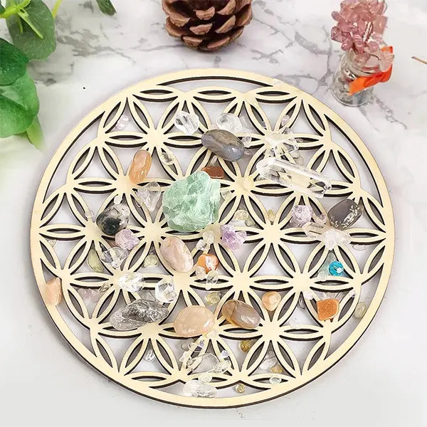 Grande Fleur de Vie en Bois pour Recharger vos Pierres (20 cm) kaosix 2