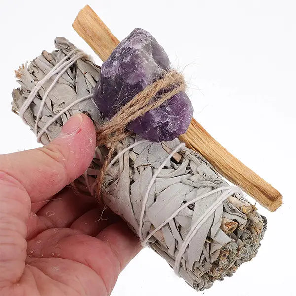 Kit de Purification Sauge Blanche, Palo Santo et Améthyste kaosix 3