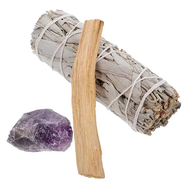 Kit de Purification Sauge Blanche, Palo Santo et Améthyste kaosix 5