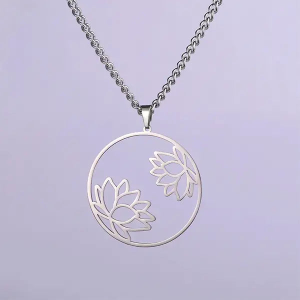 Pendentif Fleur de Lotus Dialogue Spirituel Double fleurs kaosix 5