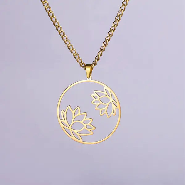 Pendentif Fleur de Lotus Dialogue Spirituel Double fleurs kaosix 6