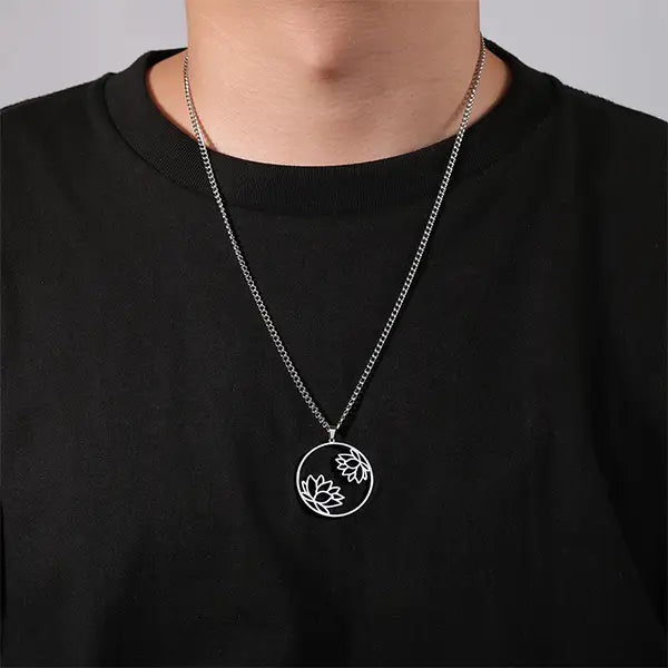 Pendentif Fleur de Lotus Dialogue Spirituel Double fleurs kaosix 7