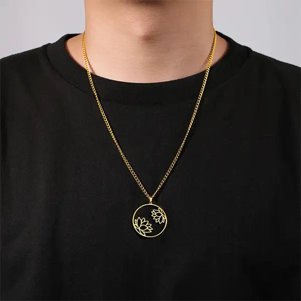 Pendentif Fleur de Lotus Dialogue Spirituel Double fleurs kaosix 8