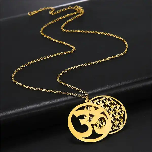Pendentif Fleur de Vie OM Collier Double Symbole Spirituel kaosix 10