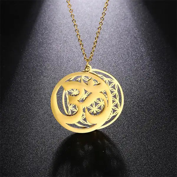Pendentif Fleur de Vie OM Collier Double Symbole Spirituel kaosix 2