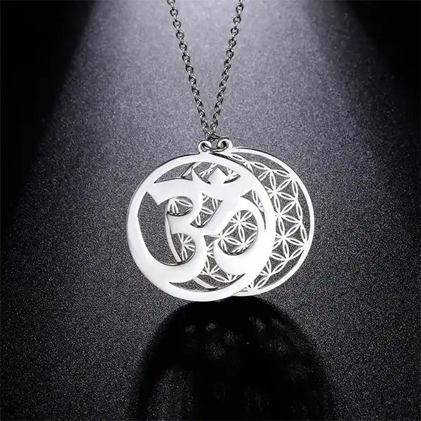 Pendentif Fleur de Vie OM Collier Double Symbole Spirituel kaosix 3
