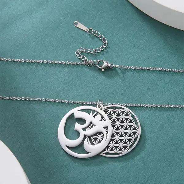 Pendentif Fleur de Vie OM Collier Double Symbole Spirituel kaosix 5