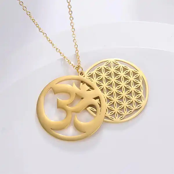 Pendentif Fleur de Vie OM Collier Double Symbole Spirituel kaosix 6