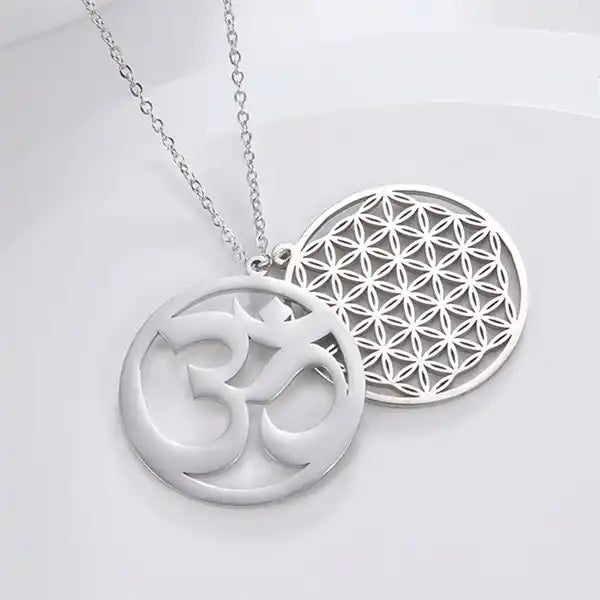 Pendentif Fleur de Vie OM Collier Double Symbole Spirituel kaosix 7