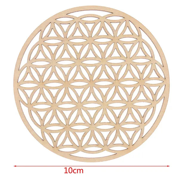 Petits Supports en Bois de Géométrie Sacrée pour Recharger vos Pierres (10 cm) kaosix 2