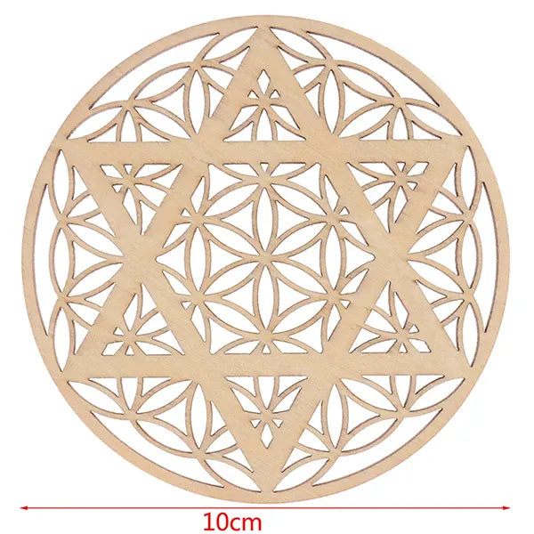Petits Supports en Bois de Géométrie Sacrée pour Recharger vos Pierres (10 cm) kaosix 3