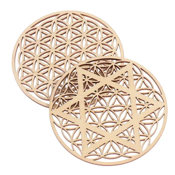 Petits Supports en Bois de Géométrie Sacrée pour Recharger vos Pierres (10 cm) kaosix 4