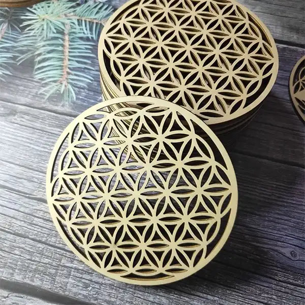 Petits Supports en Bois de Géométrie Sacrée pour Recharger vos Pierres (10 cm) kaosix 8