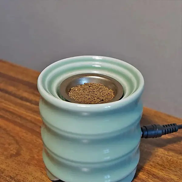 Poudre de Bois de Santal pour Encens Parfum Apaisant poudre dans un bruleur électrique kaosix