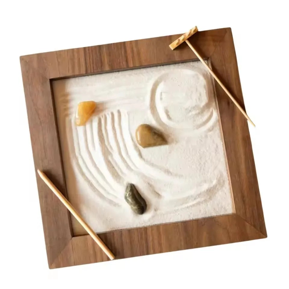 Jardin Zen Karesansui en Bois Kit de Méditation Bureau