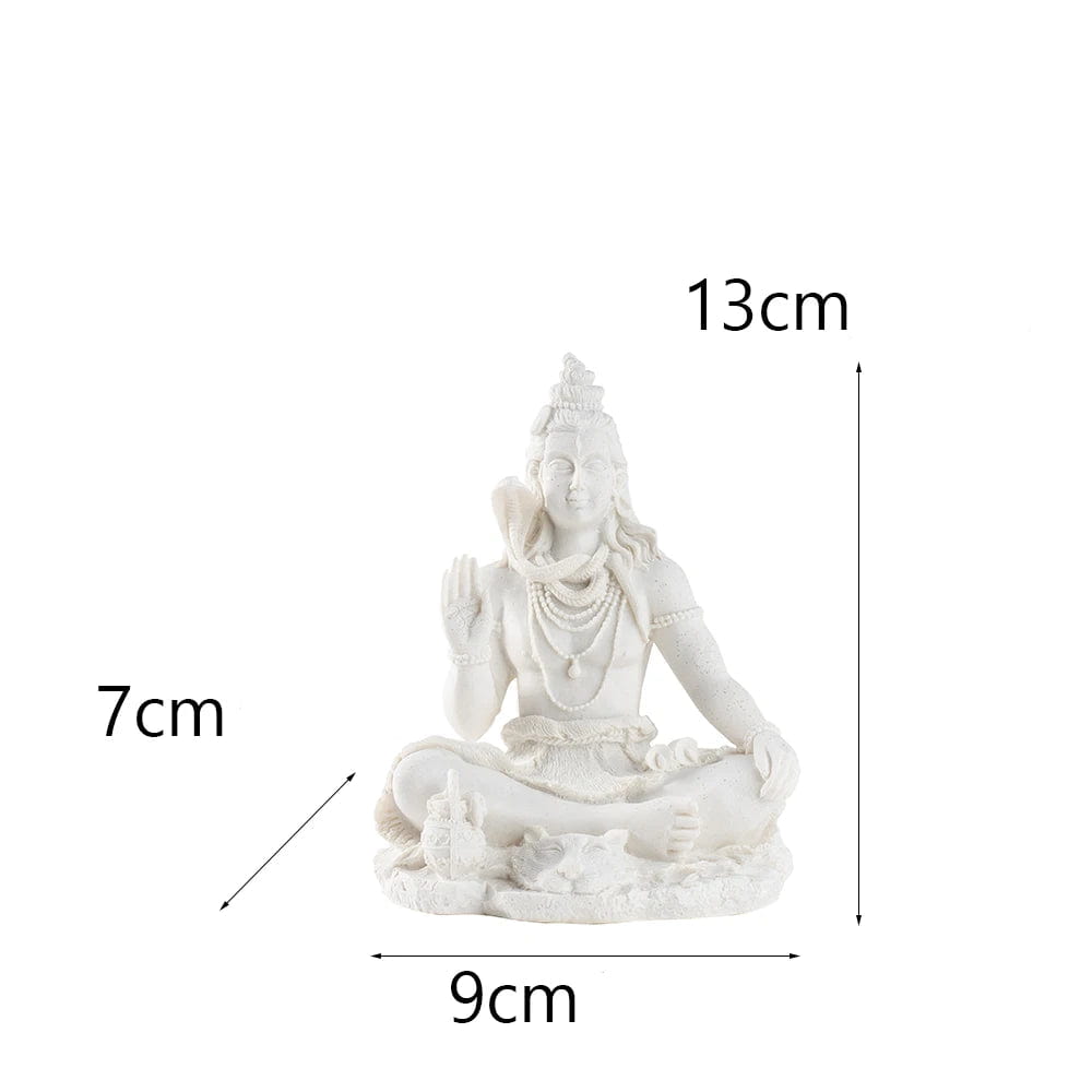 Statue Shiva Blanche en Résine Paix et Sérénité fond kaosix 11