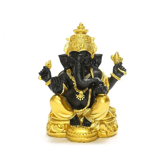 Statue de Ganesh doré fond blanc kaosix
