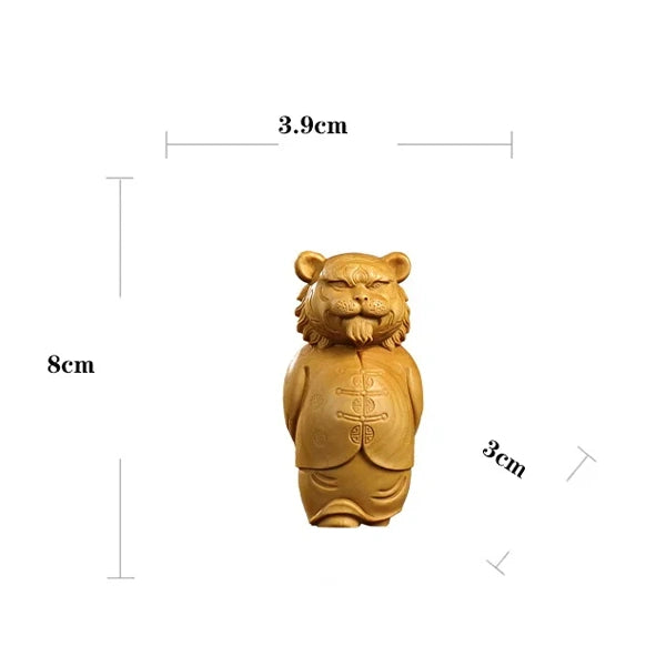 Statuette Feng Shui du Tigre Blanc de l'Ouest Protecteur des 4 Orients sur fond blanc avec dimensions kaosix