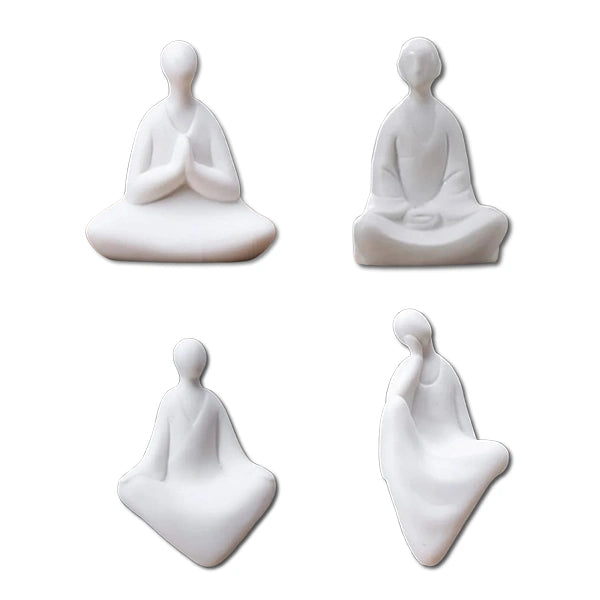 Statuette Bouddha assis 4 postures fond blanc kaosix