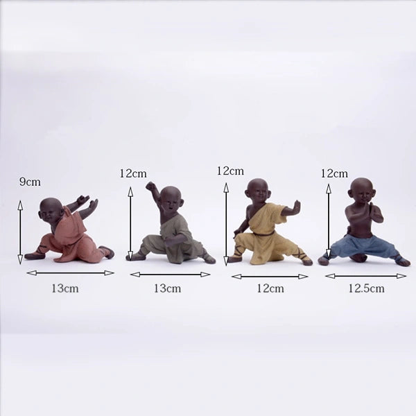 Statuettes bouddhiste moine Shaolin bâton dimensions Kaosix