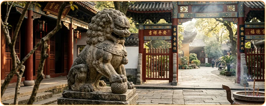 Lions gardiens chinois chiens de Fô histoire symbolique et placement Feng Shui
