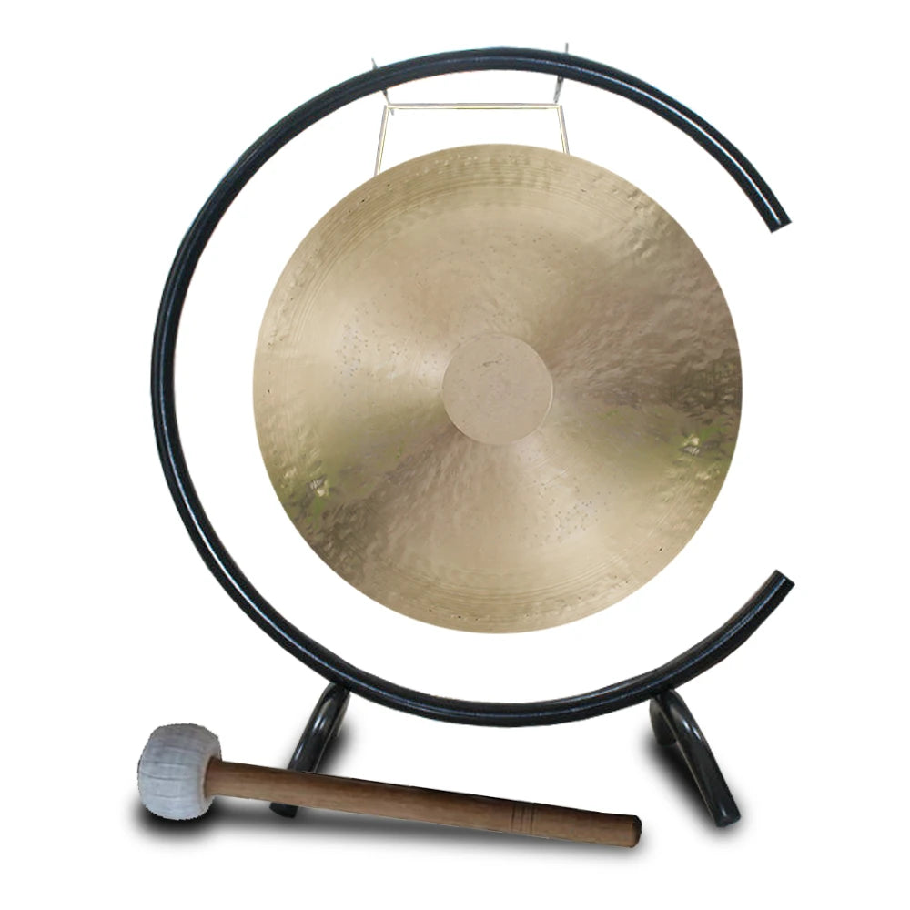 Wind Gong de Sonothérapie en Bronze sur Support C-Stand kaosix