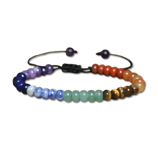 Bracelet 7 Chakras Tibétain Shamballa Pierres Rondelles 6mm kaosix