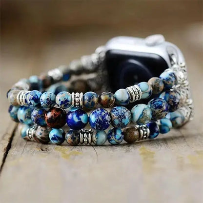 Bracelet Apple Watch en Amazonite Douceur et Courage kaosix 3