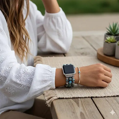 Bracelet Apple Watch en Amazonite Douceur et Courage kaosix 5