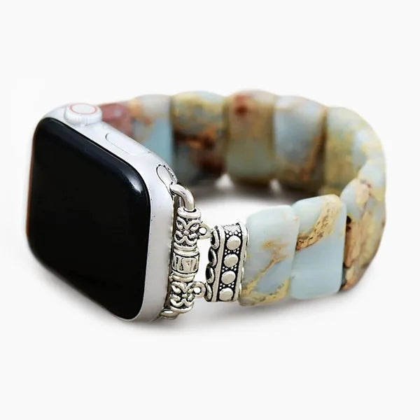 Bracelet Apple Watch en Jaspe Océan Joie et Calme kaosix 2