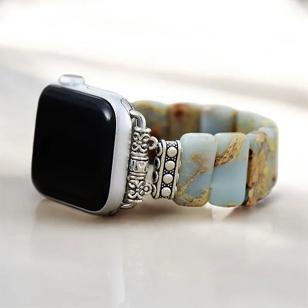 Bracelet Apple Watch en Jaspe Océan Joie et Calme kaosix 3