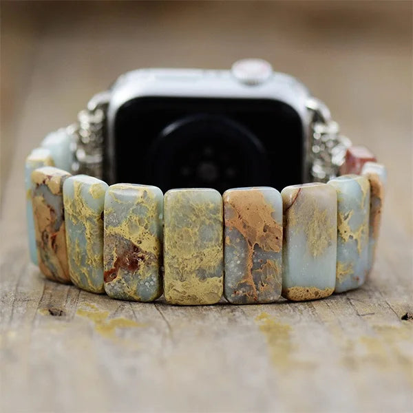 Bracelet Apple Watch en Jaspe Océan Joie et Calme kaosix 5