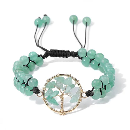 Bracelet Arbre de Vie en Pierres Fines Énergie et Harmonie variante Aventurine Verte kaosix