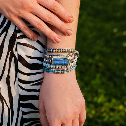 Bracelet Boho (Wrap) en Cyanite Harmonie Tranquille kaosix 6