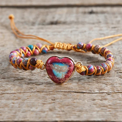 Bracelet Cœur en Jaspe Impérial Amour Harmonie kaosix 4