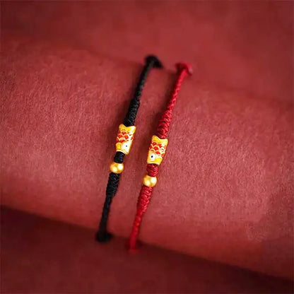 Bracelet Cordon Tressé et Perle Carpe Koï Un Murmure de Chance kaosix 8